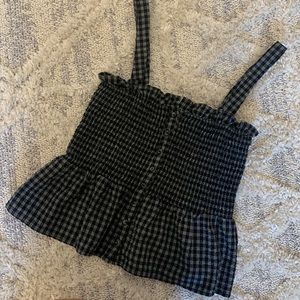 Girly plaid smocked top